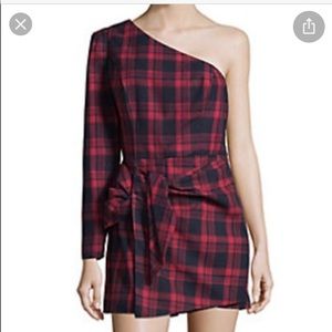 Design lab one sleeve plaid romper